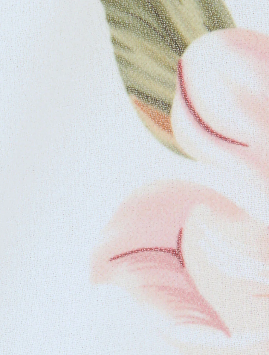 Top met Amerikaanse kraag en pioenrozenprint - wit - Image 3
