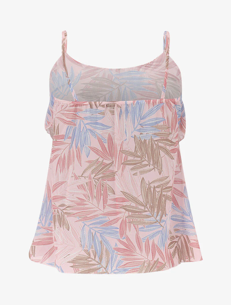 Top met bedrukte voile stof - roze - Image 2
