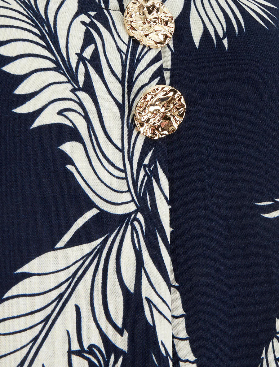Top met decoratieve knopenprint - Marine - Image 3