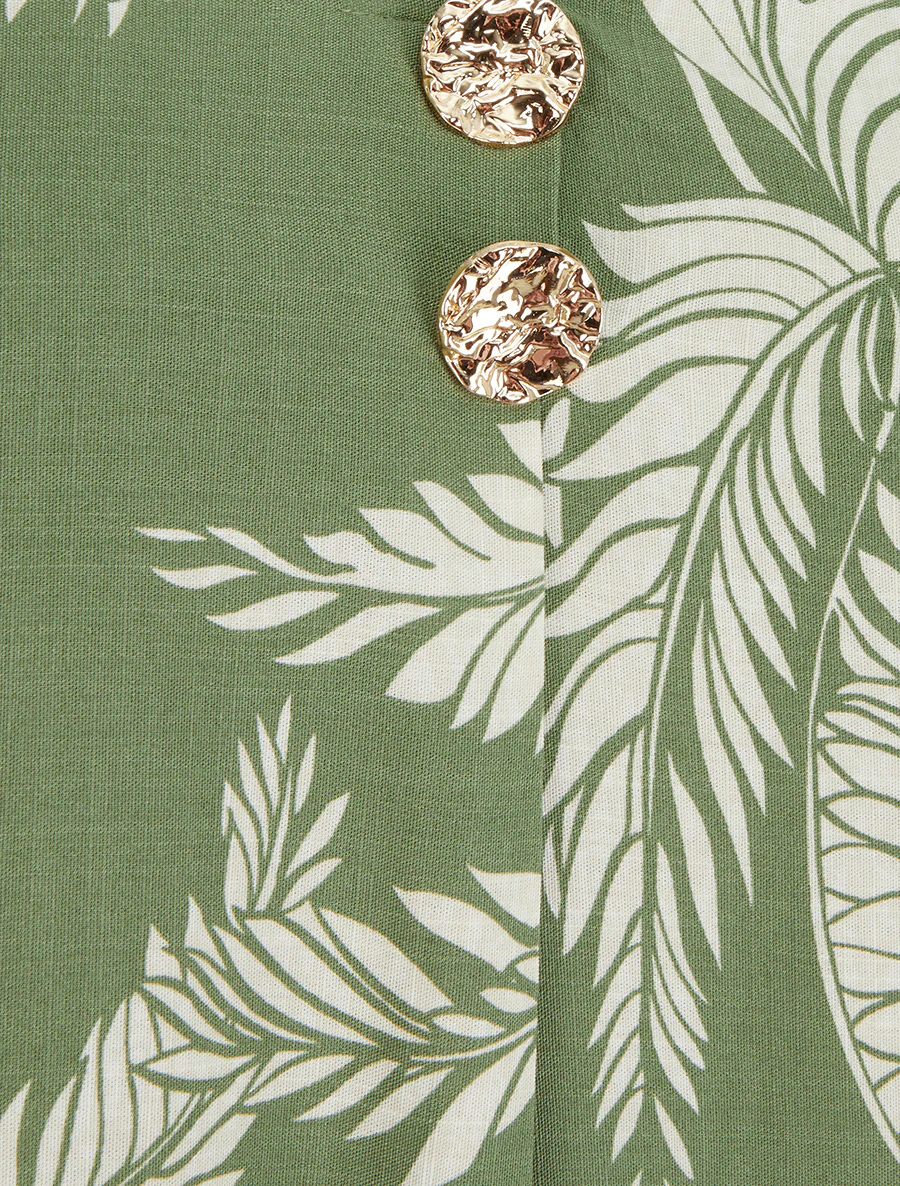 Top met decoratieve knopenprint - Kaki - Image 3