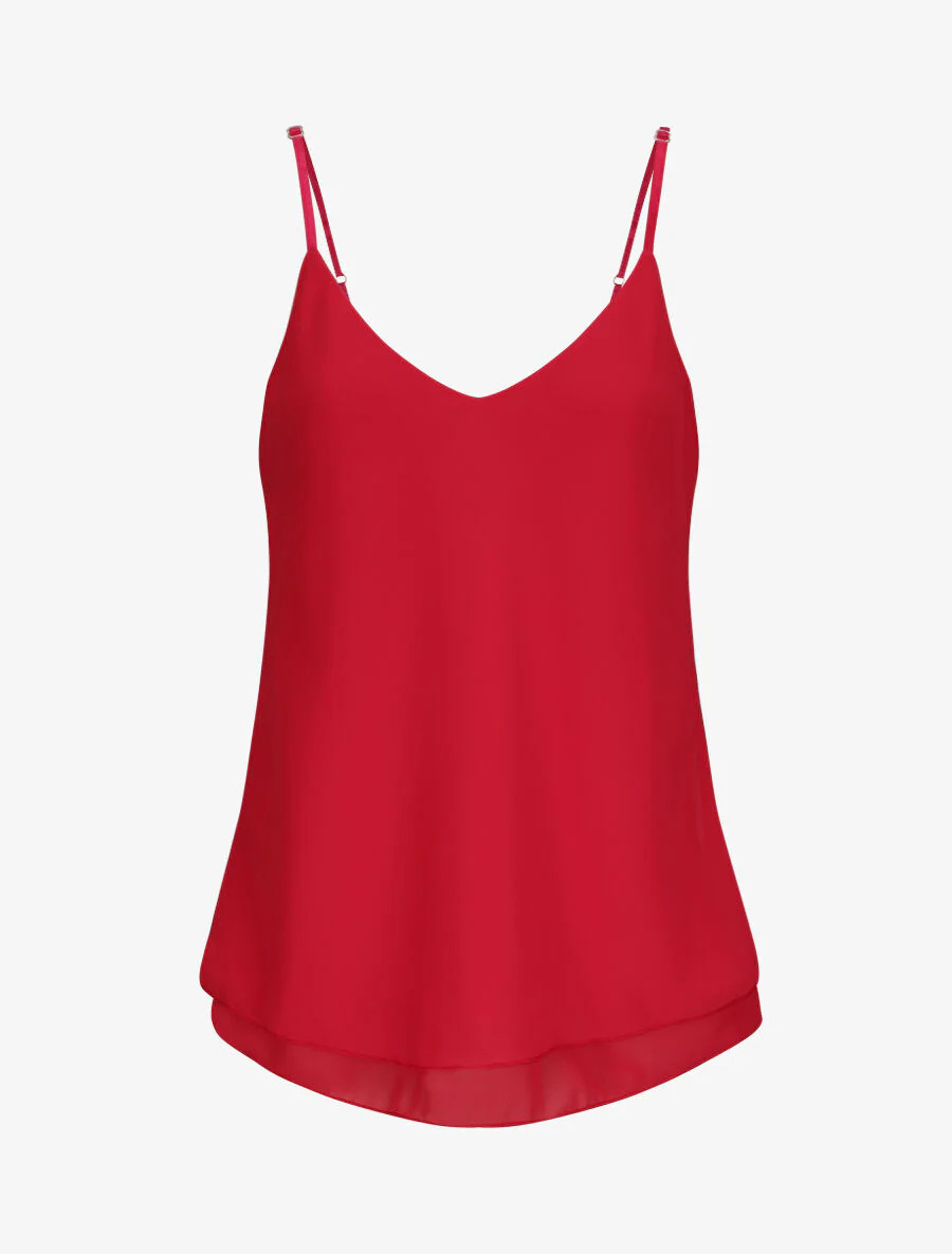 Top met dunne bandjes - Rood