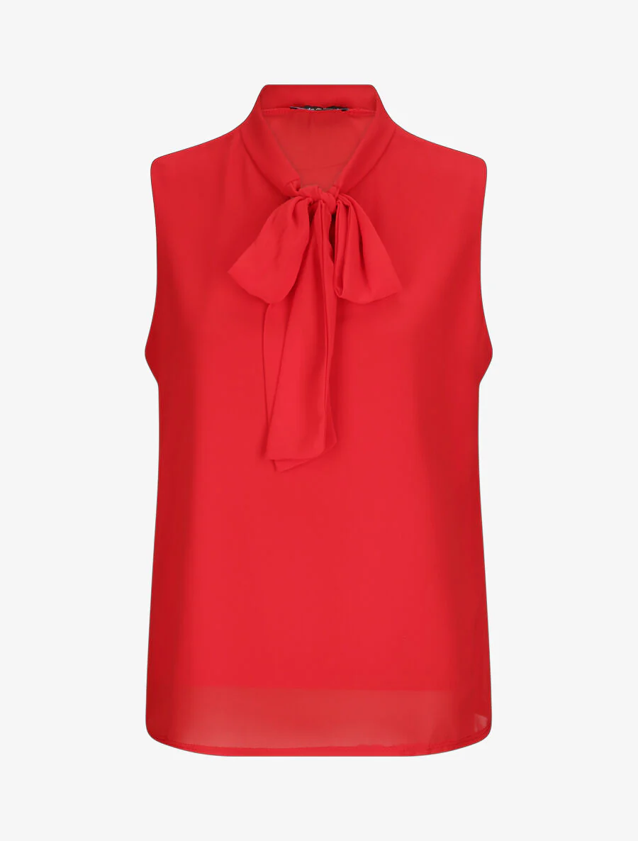 Top met een kraag - Rood