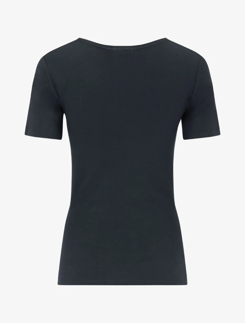 Top met gedraaid borststuk - Zwart - Image 2
