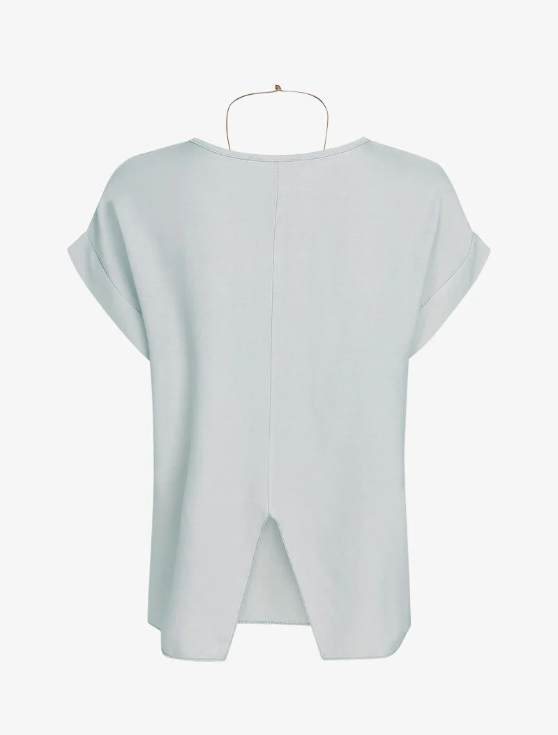 Gespleten rugtop en lange ketting - Lichtgrijs - Image 2