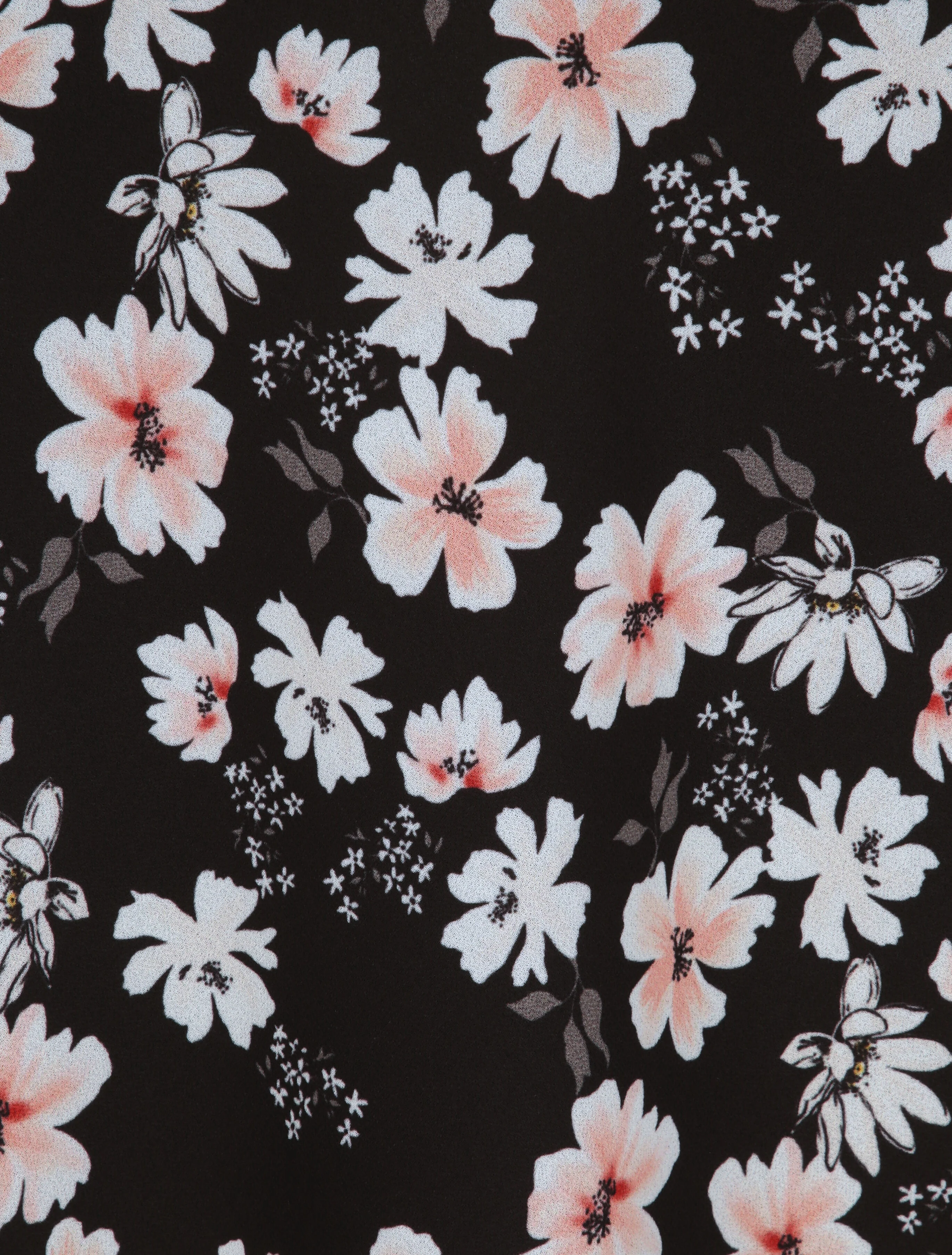 Top met gevlochten bandjes en lente bloemenprint - Zwart - Image 3