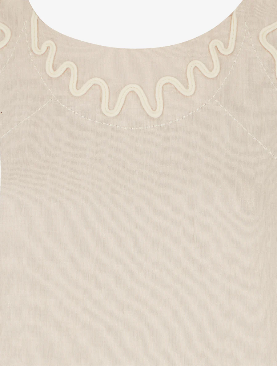Top met golvende borduursels. - Beige - Image 3