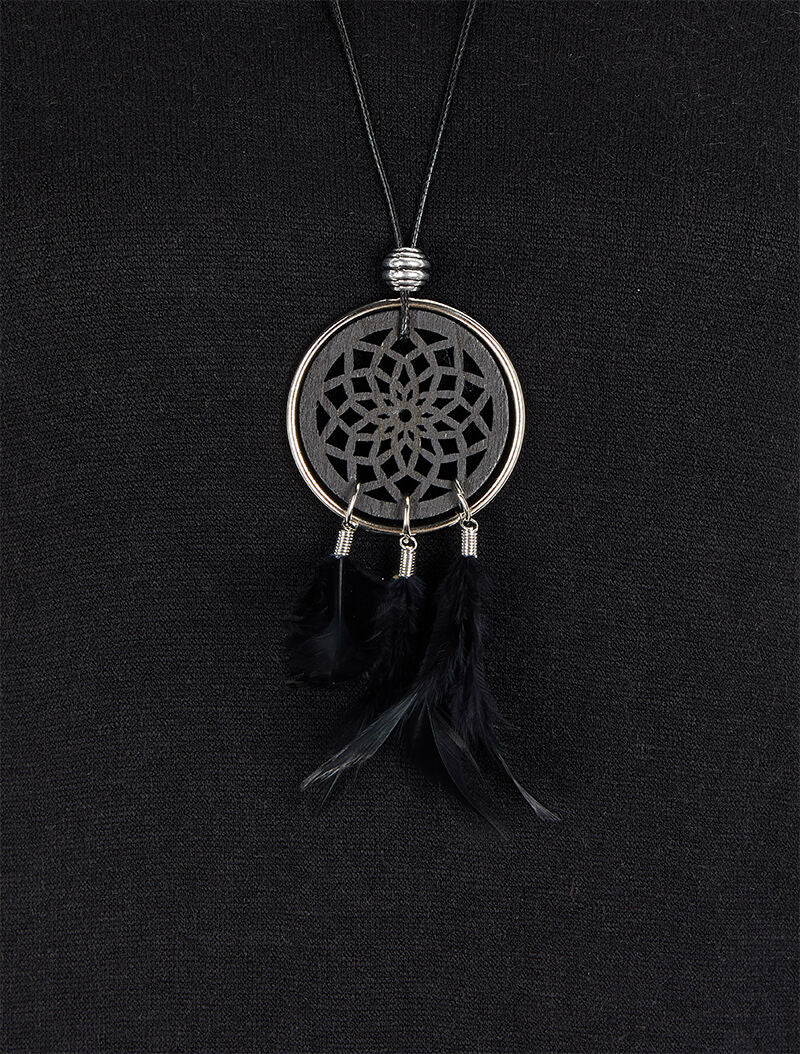 Top met iriserende randen met lange ketting - Zwart - Image 3