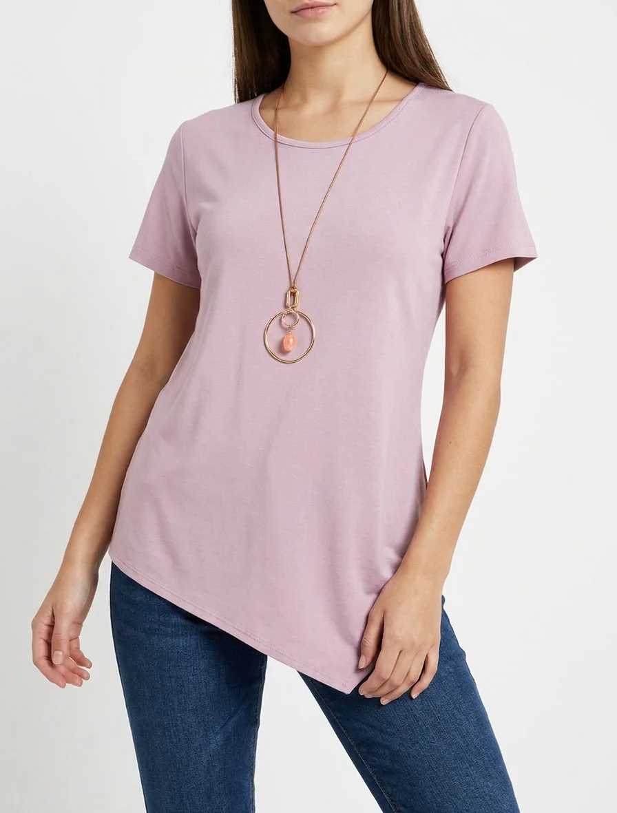 Top met korte mouwen en asymmetrische randen - Sering - Image 4