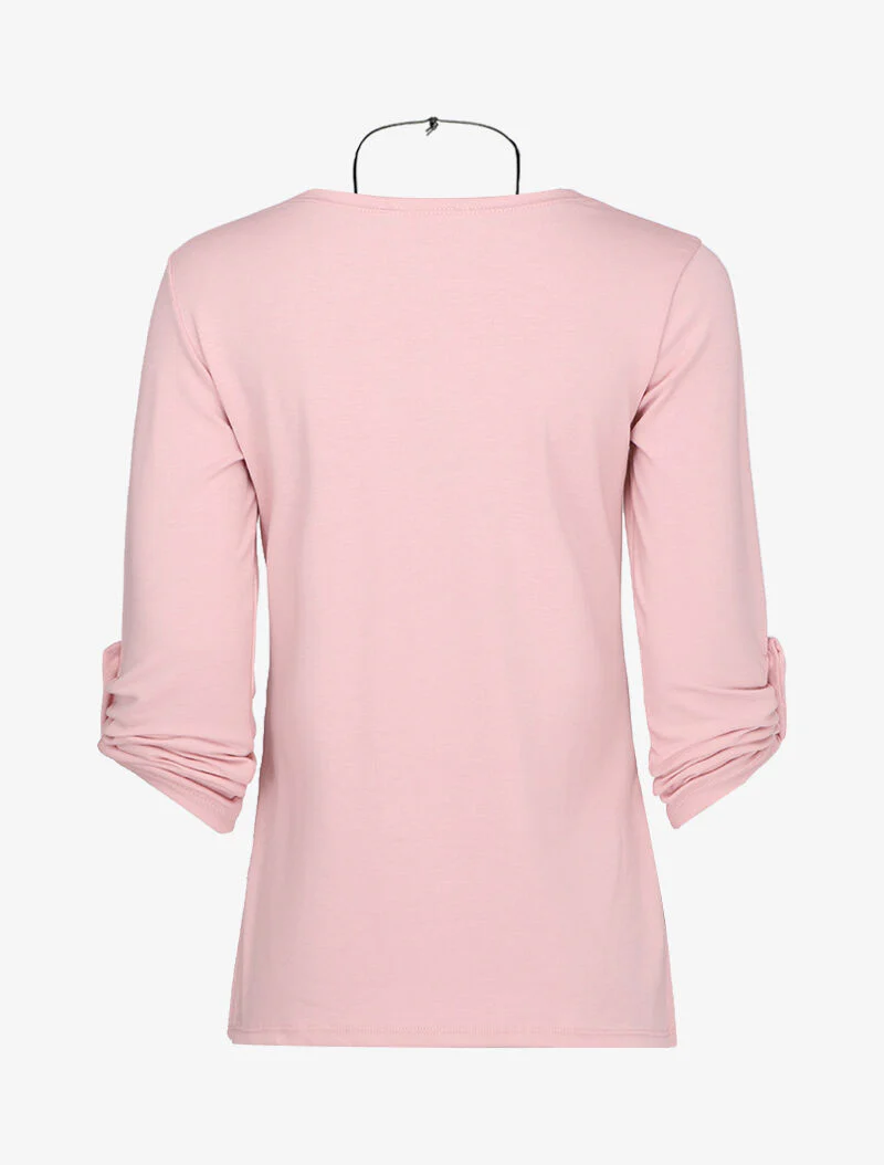 Top met lange rug en splitten - Lichtroze - Image 2