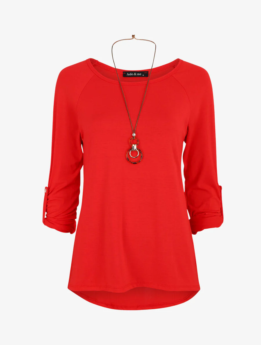 Top met lange mouwen - Rood