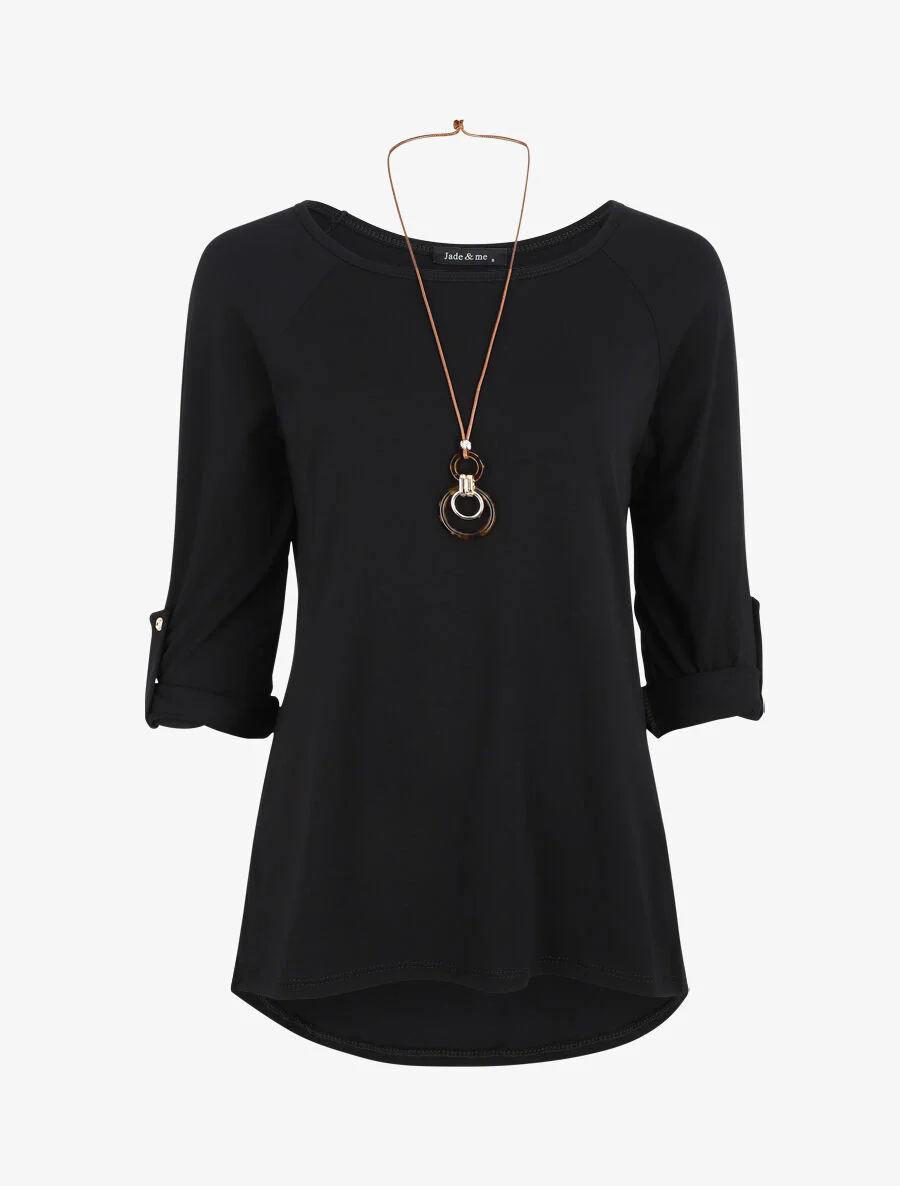 Top met lange mouwen - Zwart