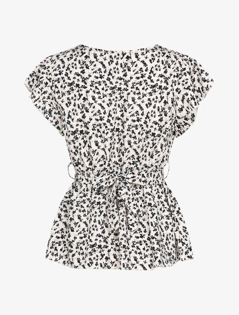 Top met peplum en prints - beige - Image 3