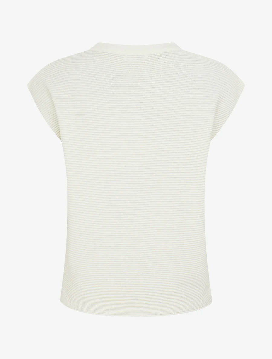 Top met textuur en ronde hals - Ecru - Image 2
