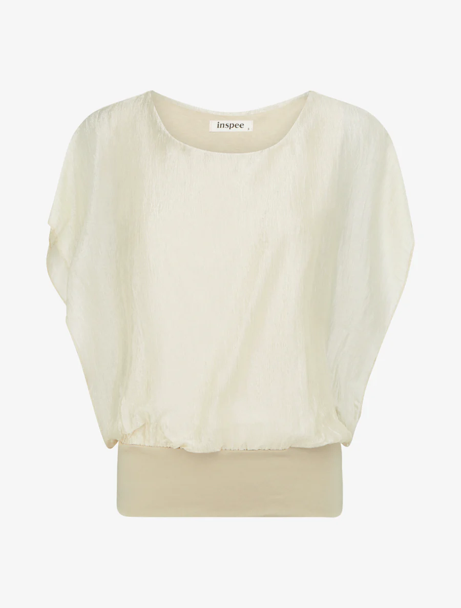 Top met textuurstof - Beige