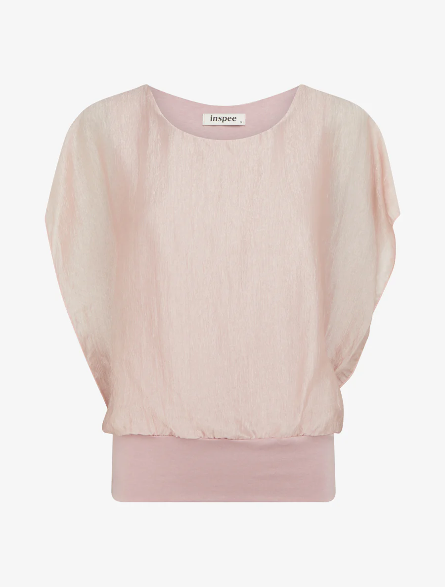 Top met textuurstof - Roos