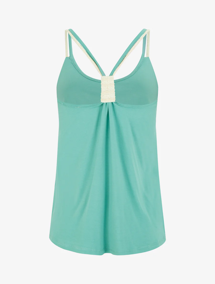 Top met touwstijl bandjes - Turkoois - Image 2