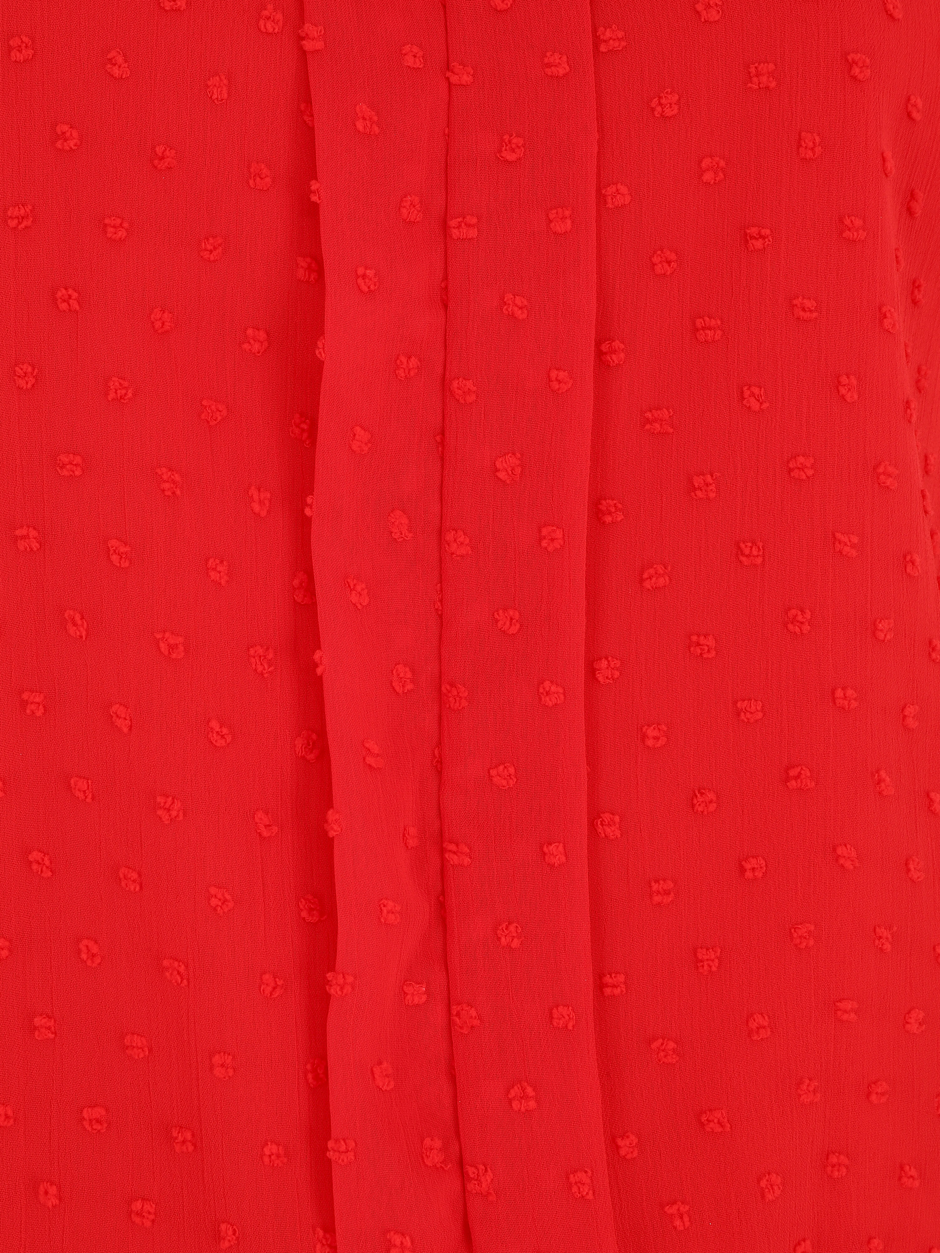 Top met V-hals en korte mouwen - Rood - Image 3