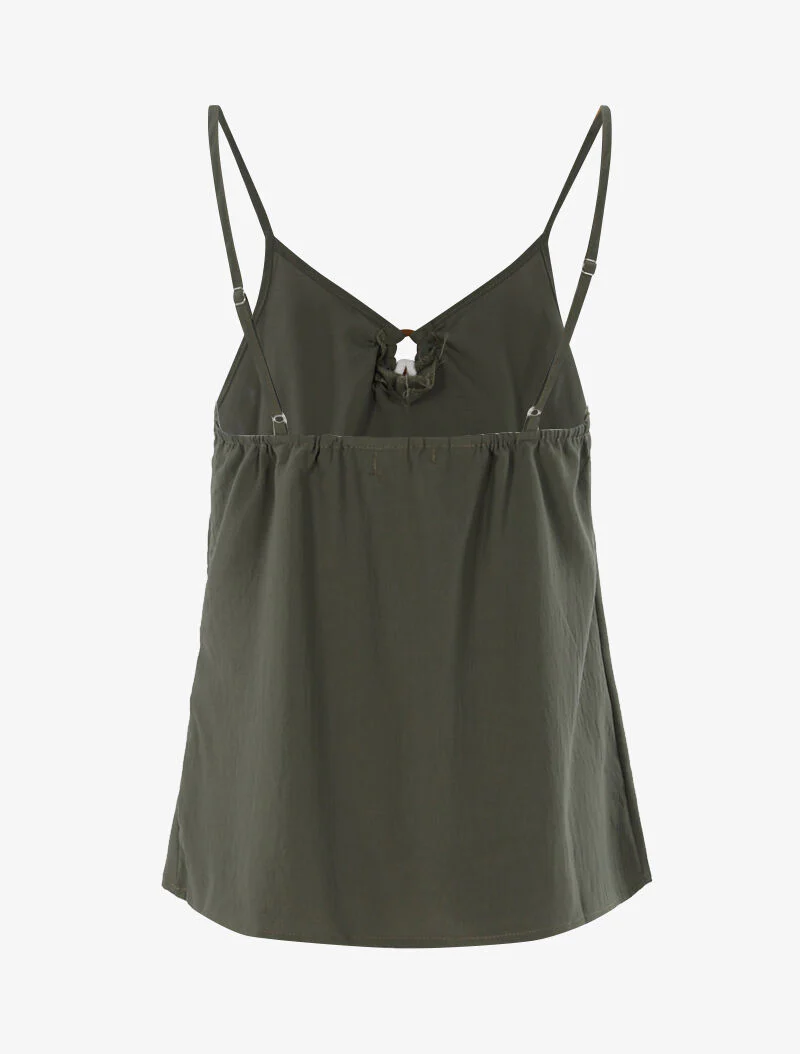 Top met V-hals - kaki - Image 2