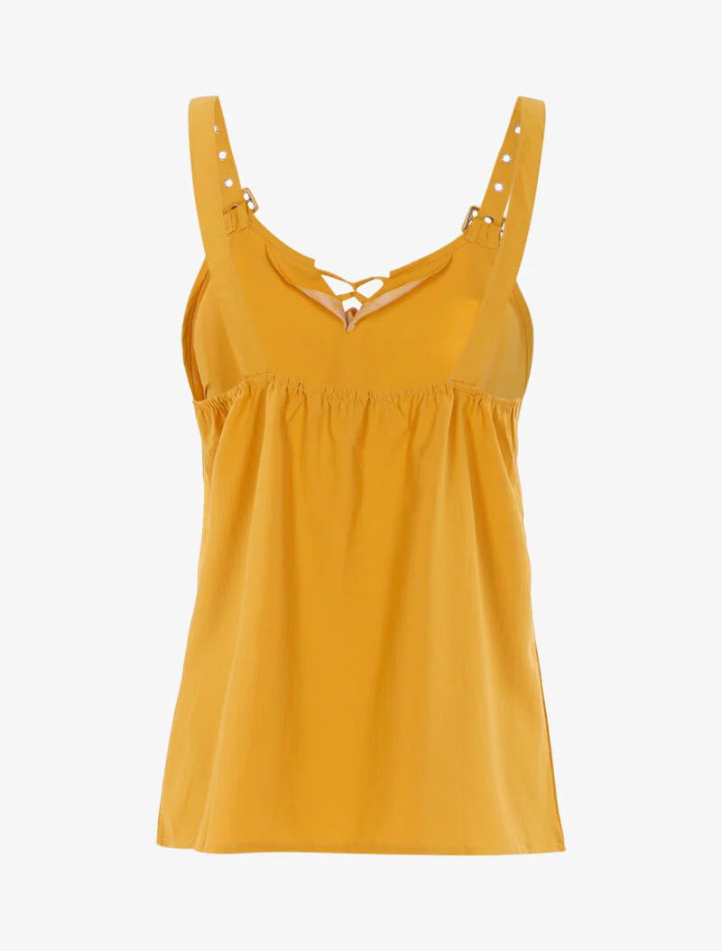 Gestileerde tanktop - geel - Image 2