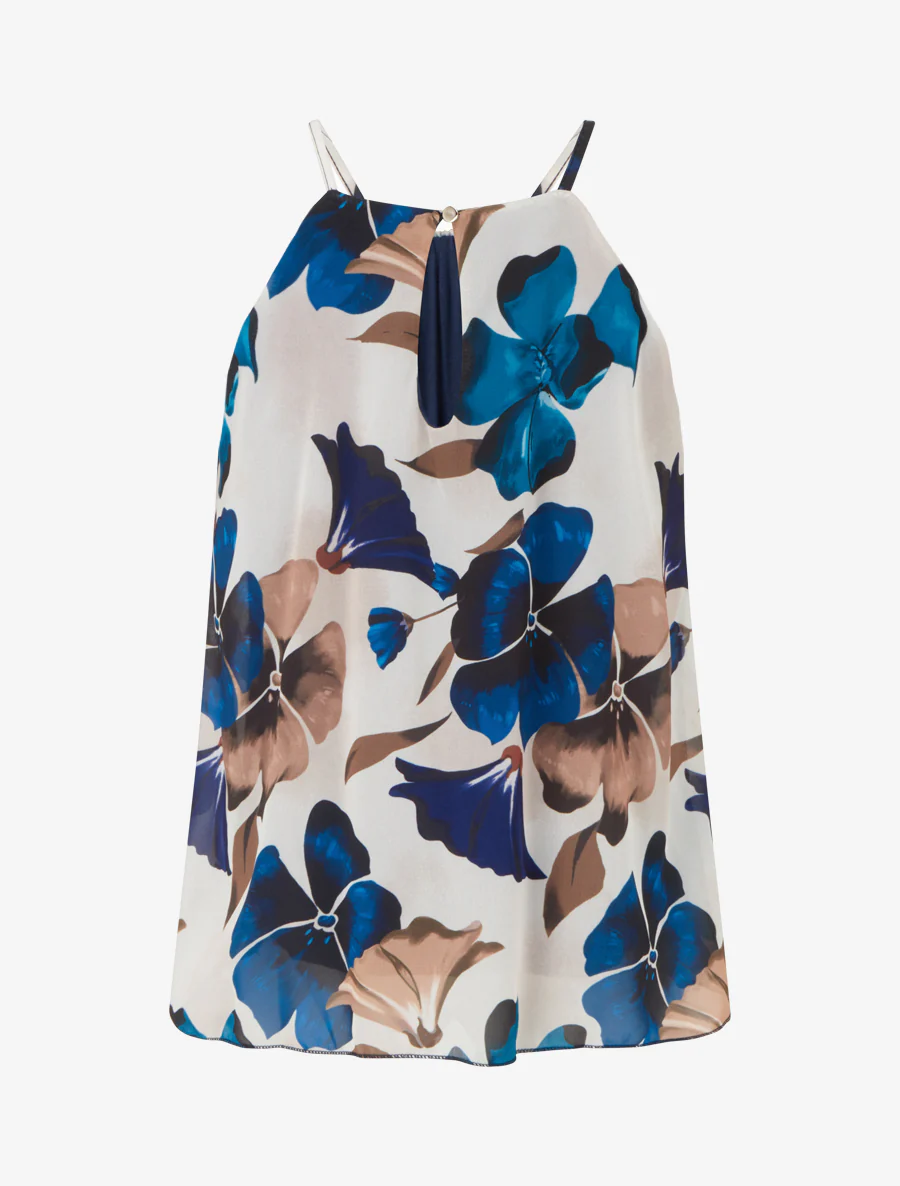 Top met vloeiende bloemenprint - Marine - Image 2