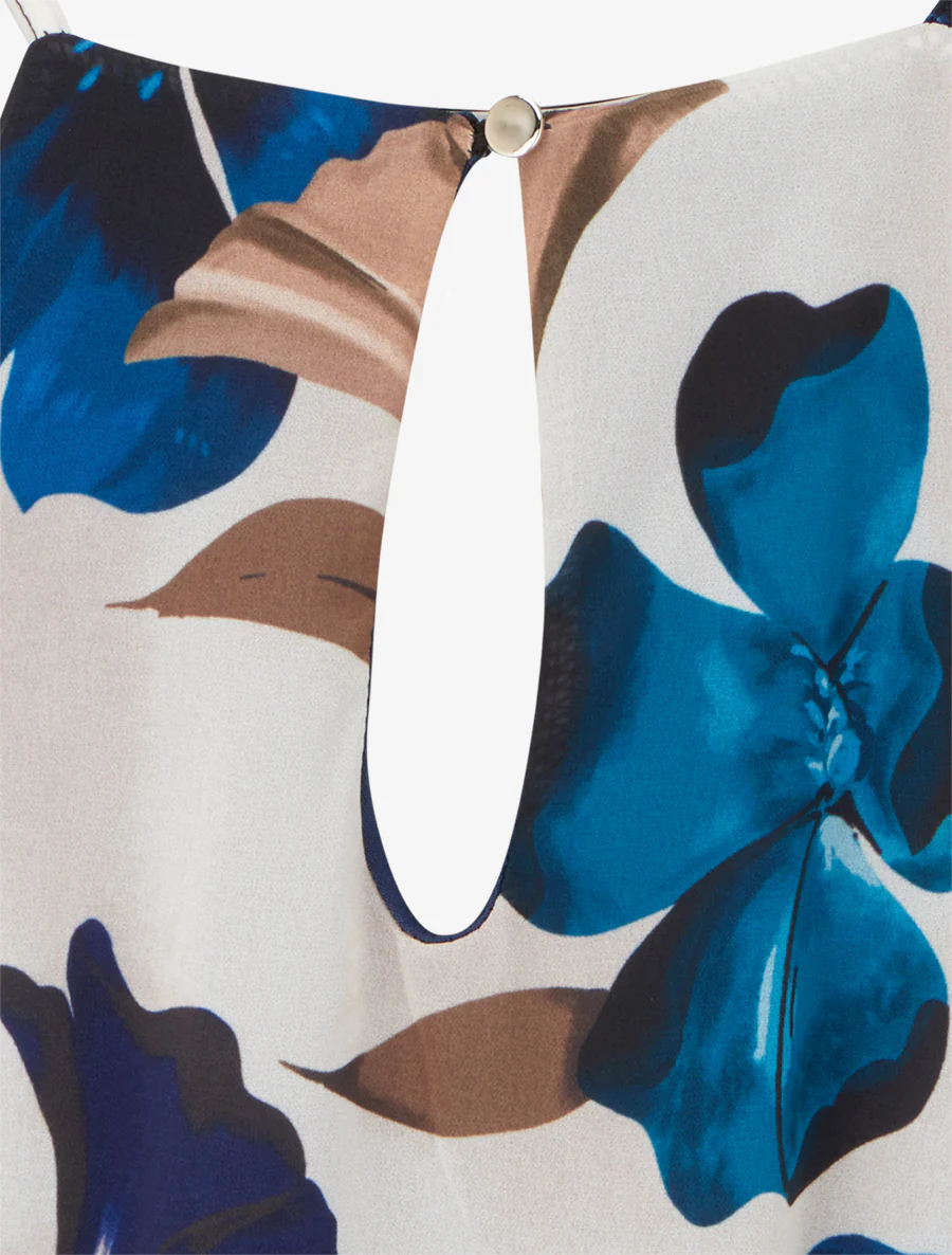 Top met vloeiende bloemenprint - Marine - Image 3