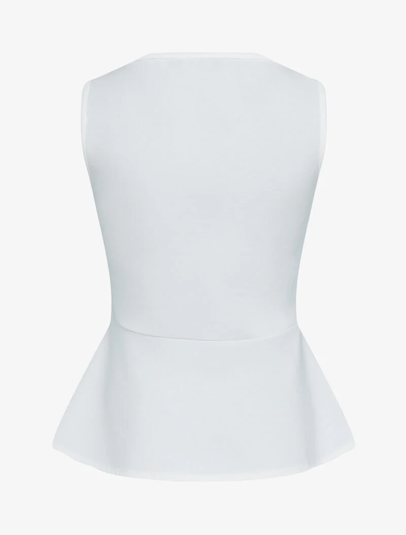 Top met knoopstijl tot boven de borst - ecru - Image 2