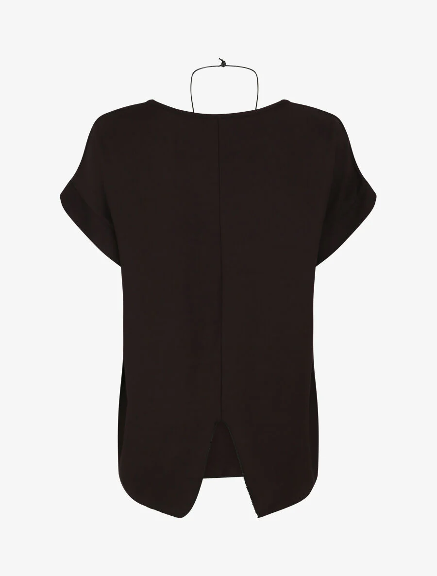 Oversized top met gespleten rug - Zwart - Image 2