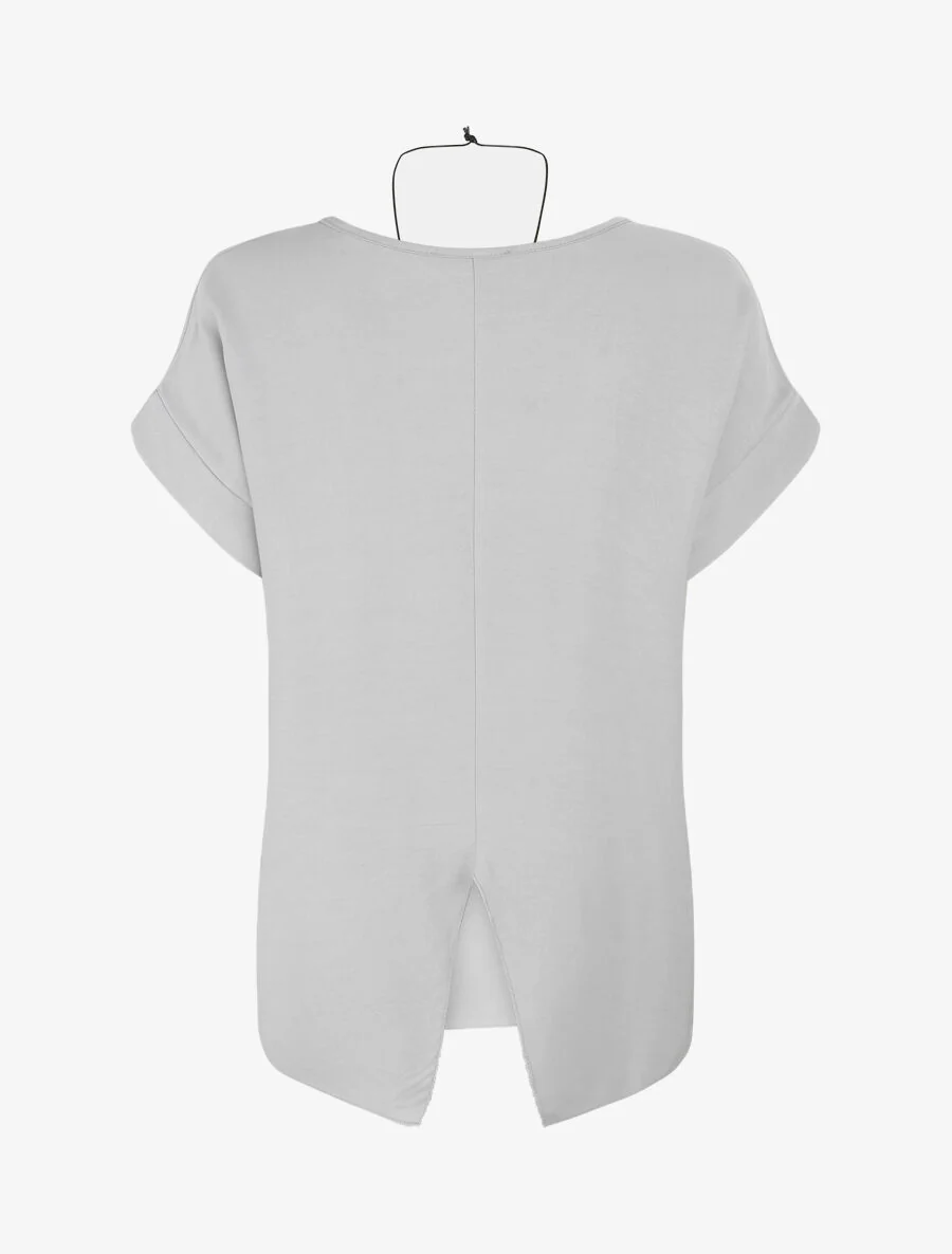 Oversized top met gespleten rug - Lichtgrijs - Image 2