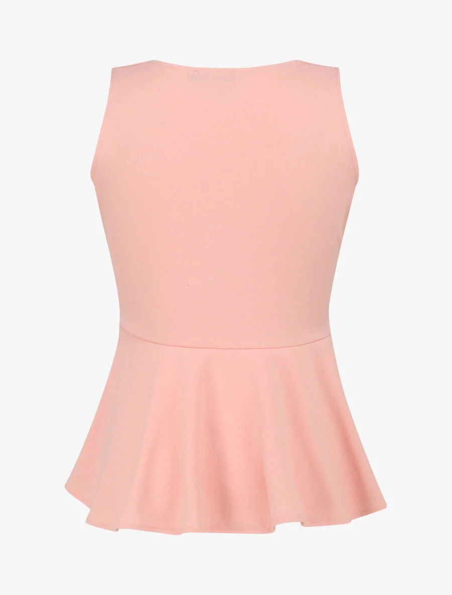 Top peplum met decoratieve riem - Lichtroze - Image 2