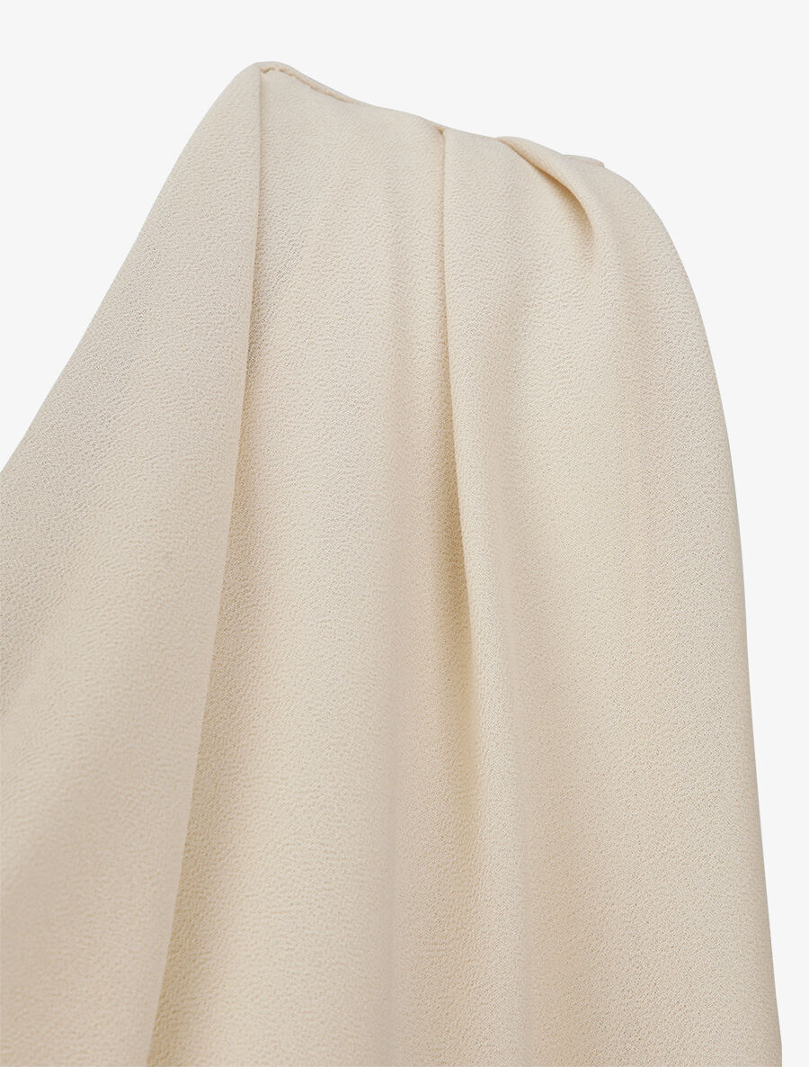 Rechte effen top met watervalhals - Beige - Image 4