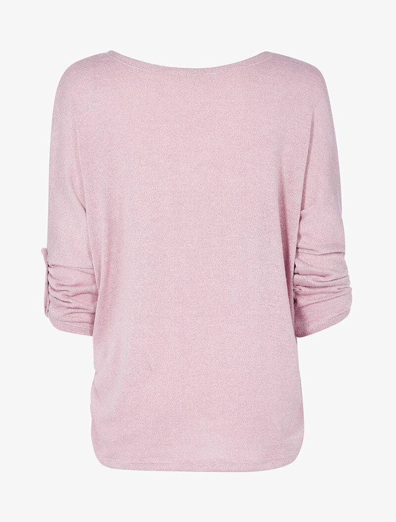 Top ruime rechte snit met glitters - roze - Image 2