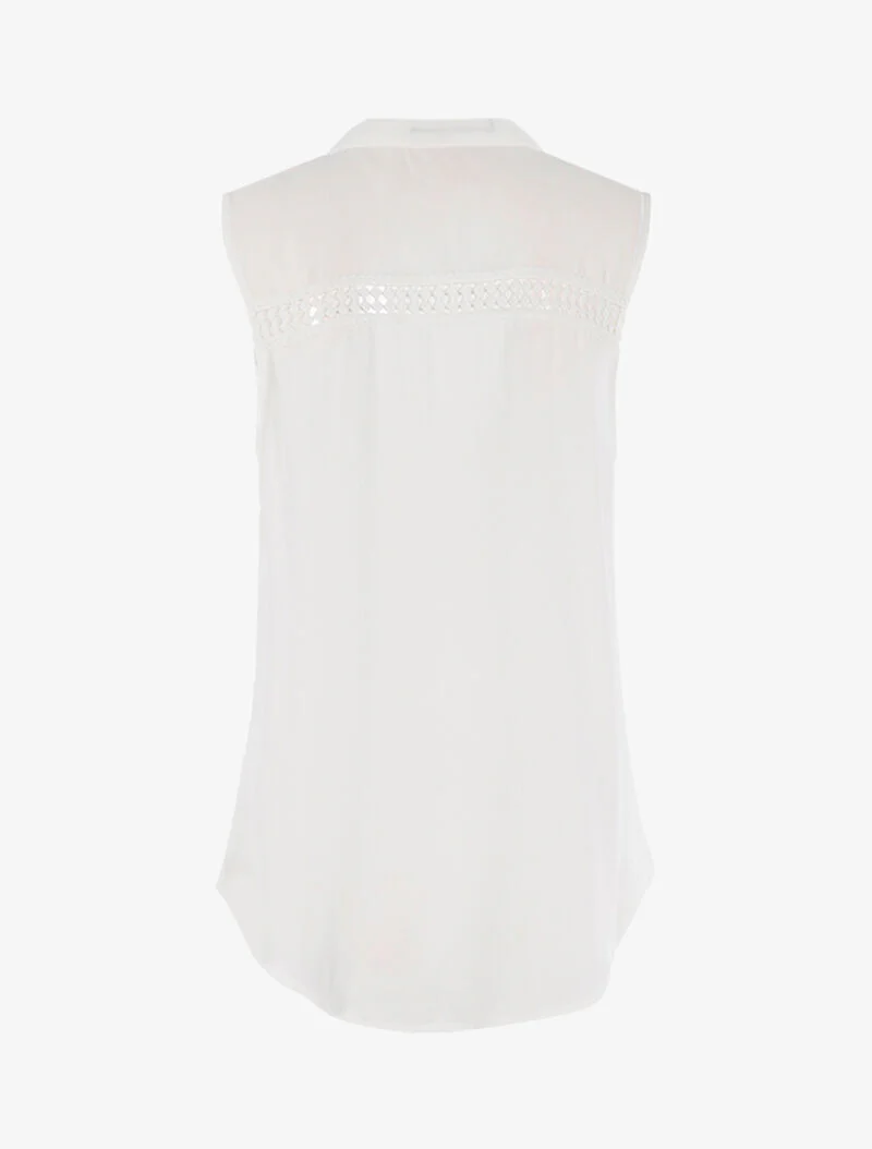 Top stijl mouwloze blouse - wit - Image 2
