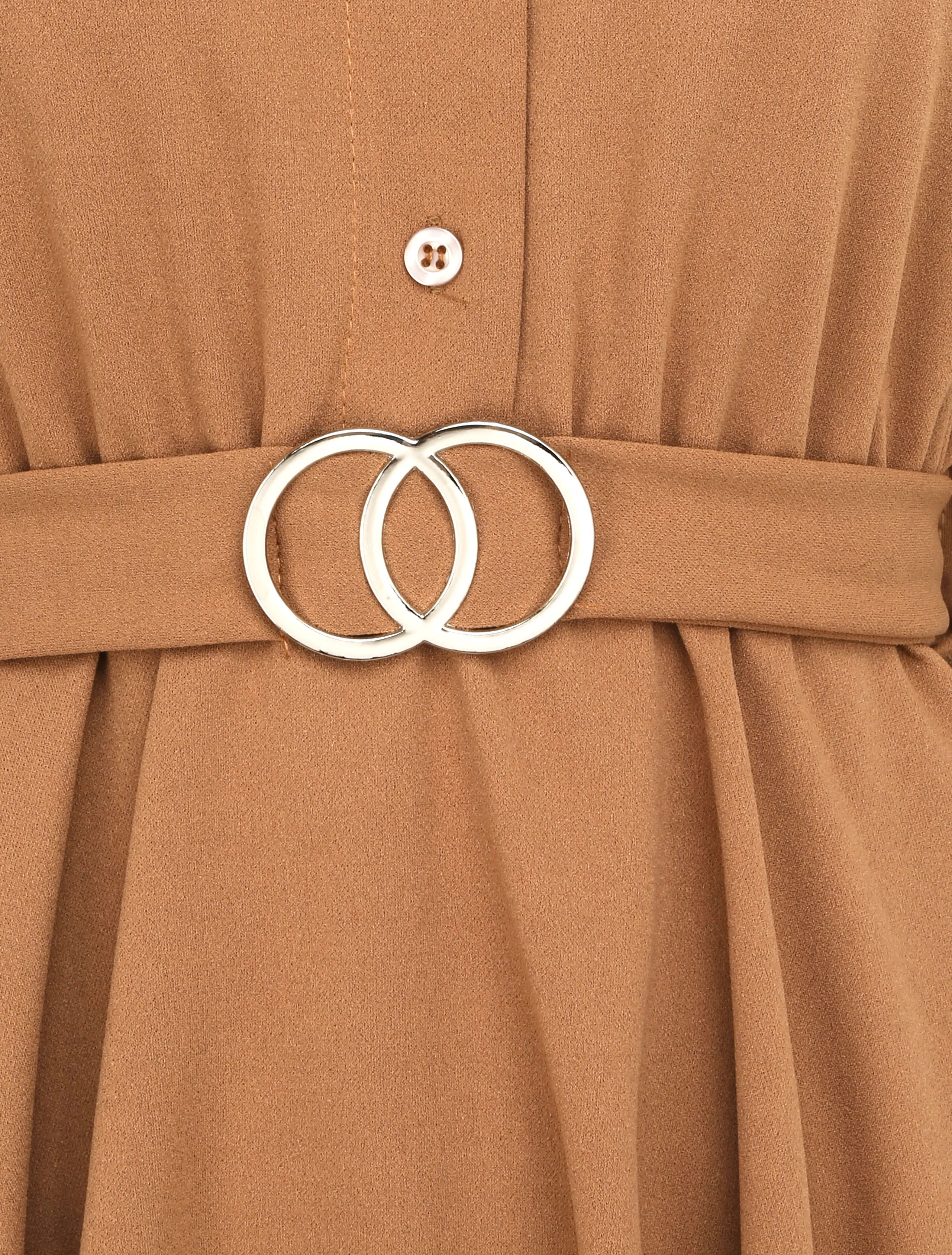 Top stijl blouse met getailleerde taille - Camel - Image 3