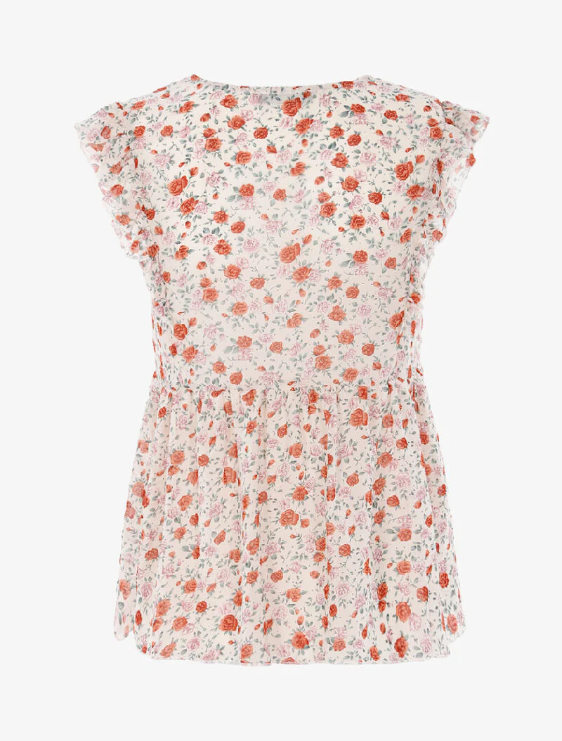 Transparante bloemen top - beige - Image 2