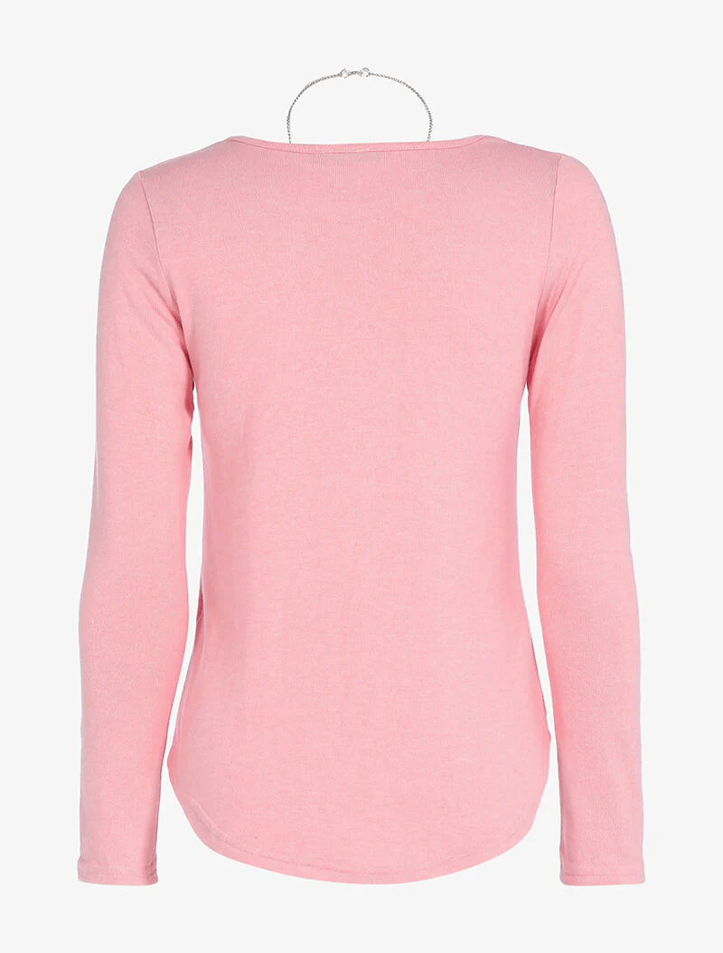 Uitlopende top met langere achterkant - roze - Image 2