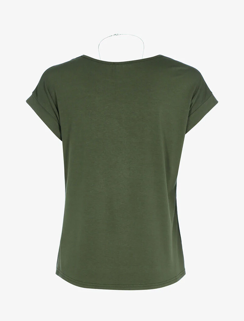 Vloeiende top met ketting - kaki - Image 2