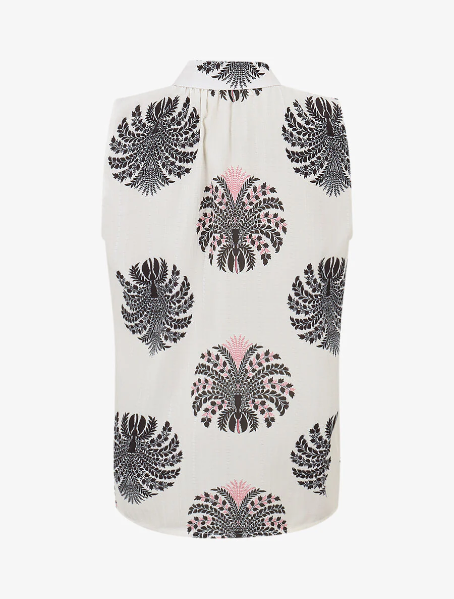 Top zonder mouwen met fantasieprint - Zwart - Image 2
