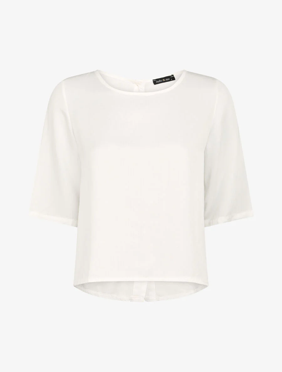 Top met knoopjes op de rug - Wit