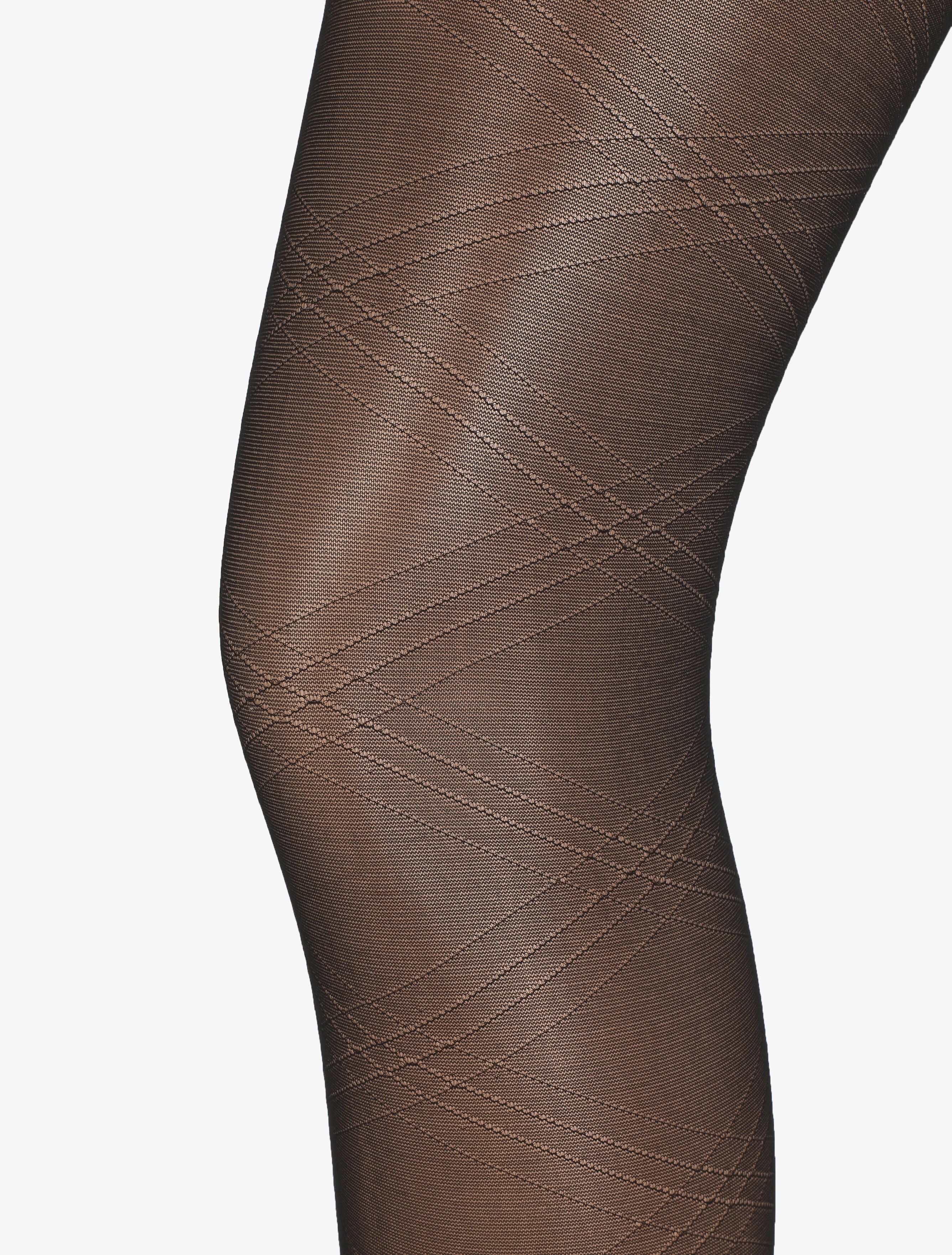 Transparante panty's met streepeffect - Zwart - Image 2