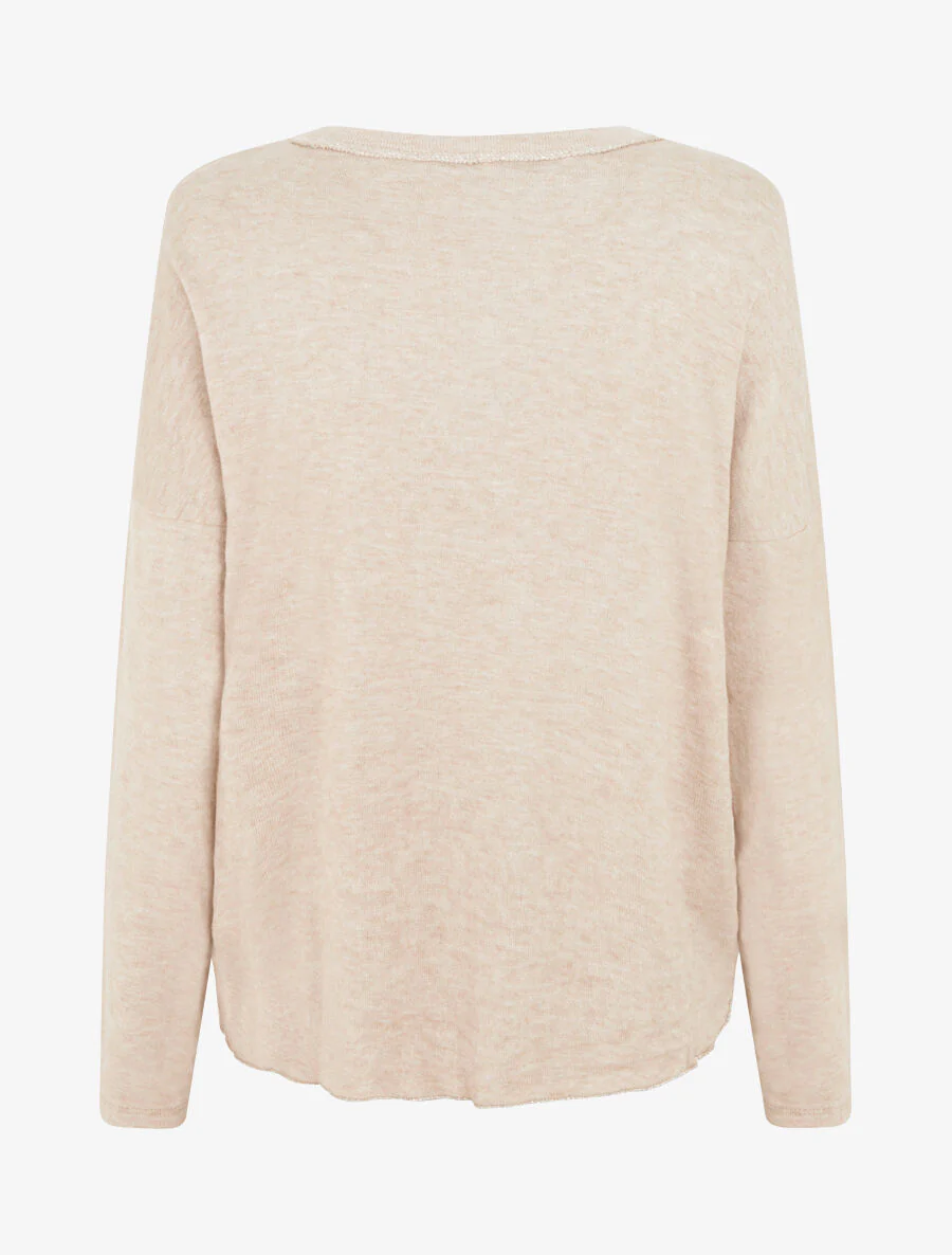 Pull fin à flocage bohème - Beige - Image 2