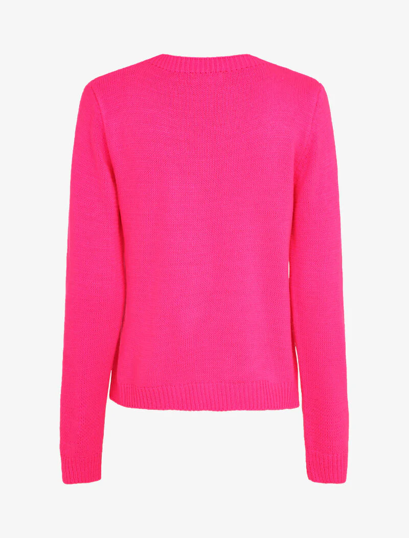 Trui met sterpatroon - Fluor roze - Image 2