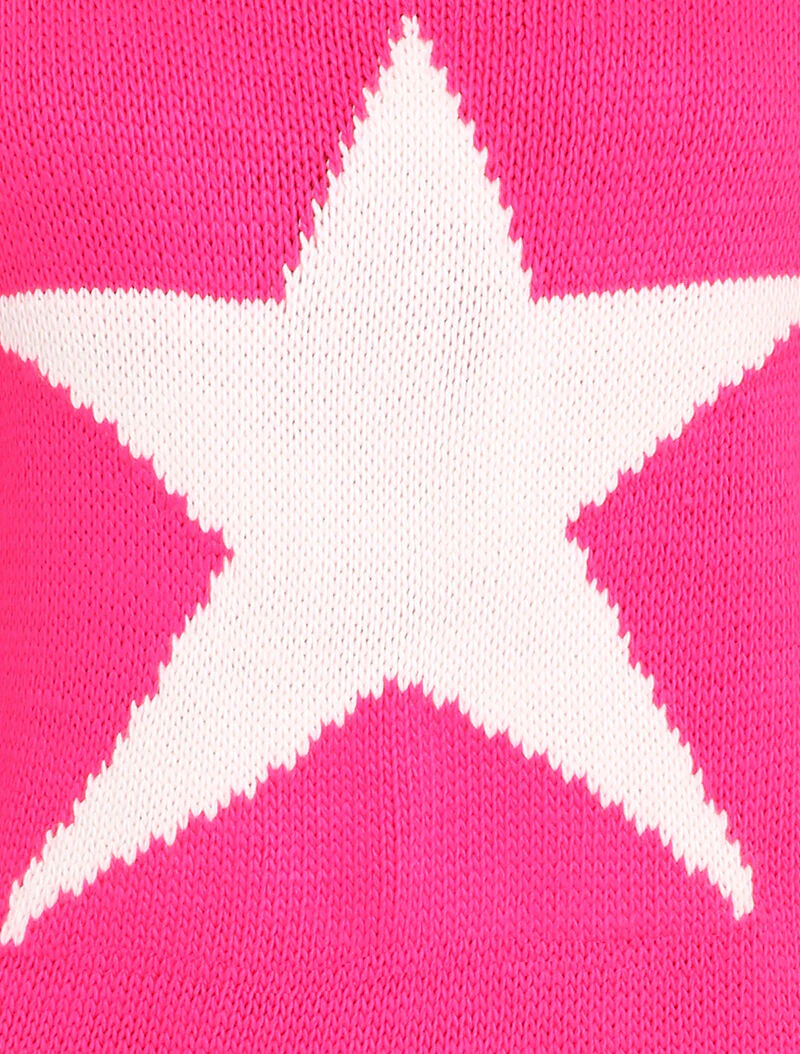 Trui met sterpatroon - Fluor roze - Image 3