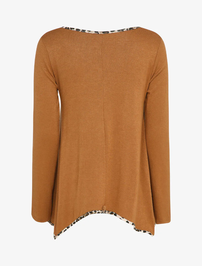 Pull einde met luipaardprint biezen - Camel - Image 2