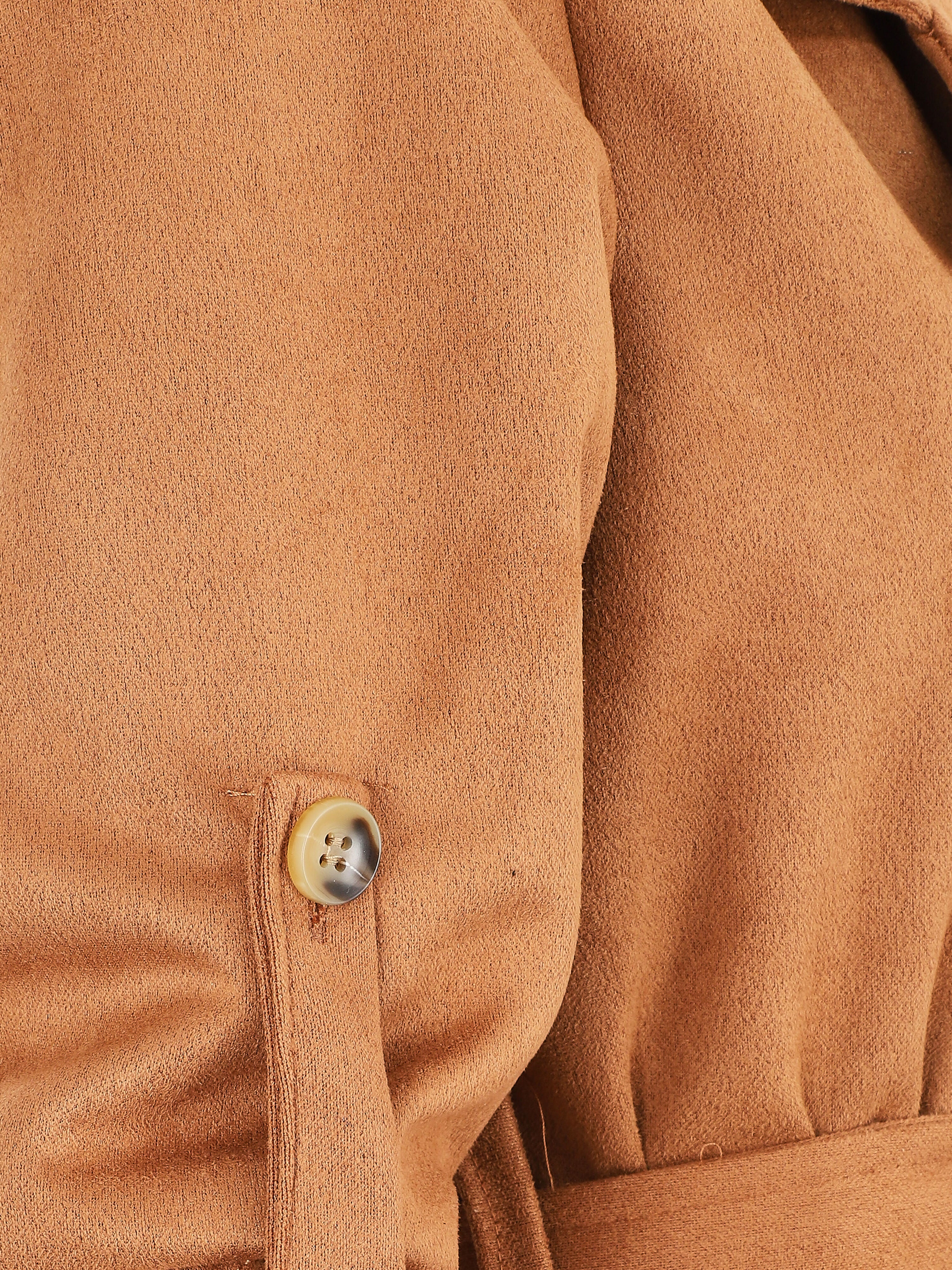 Trenchcoat met afneembare mouwen van suède - Kameel - Image 3