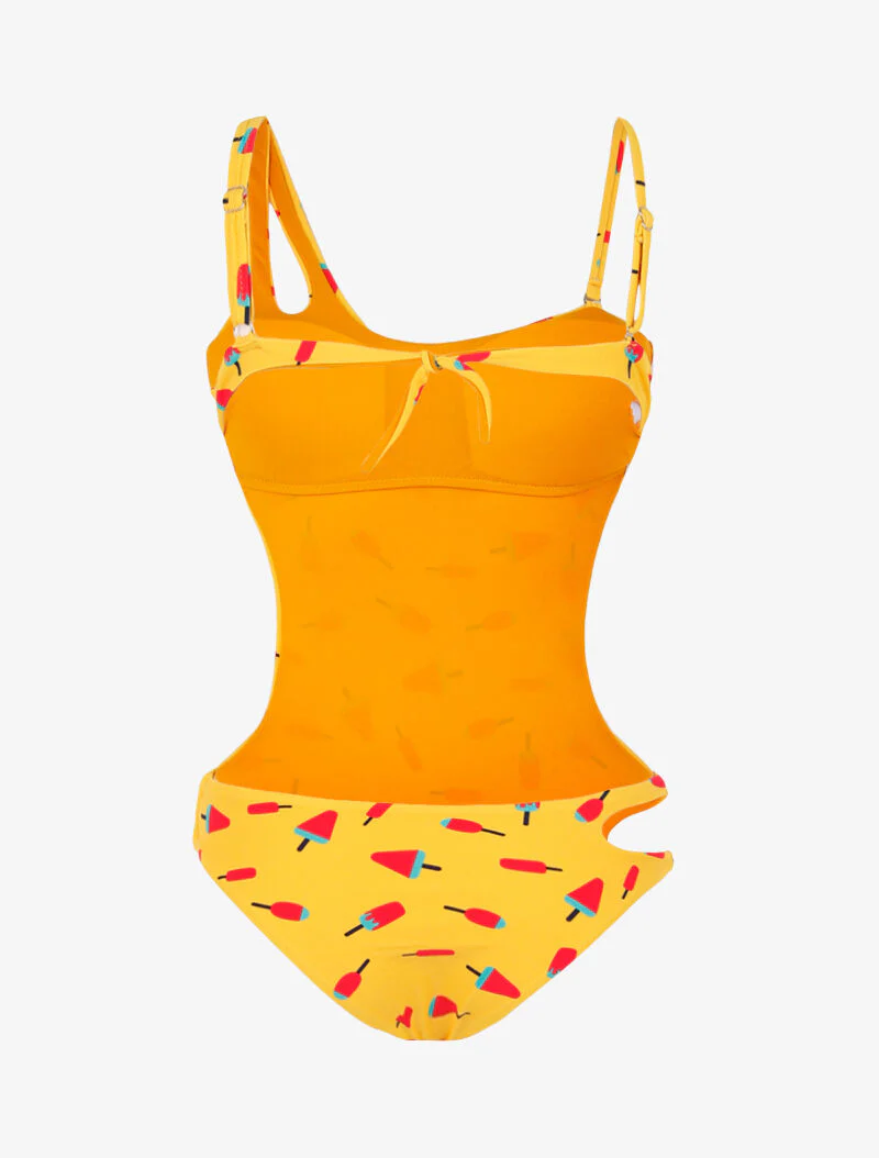 Trikini met sorbetprint - geel - Image 2