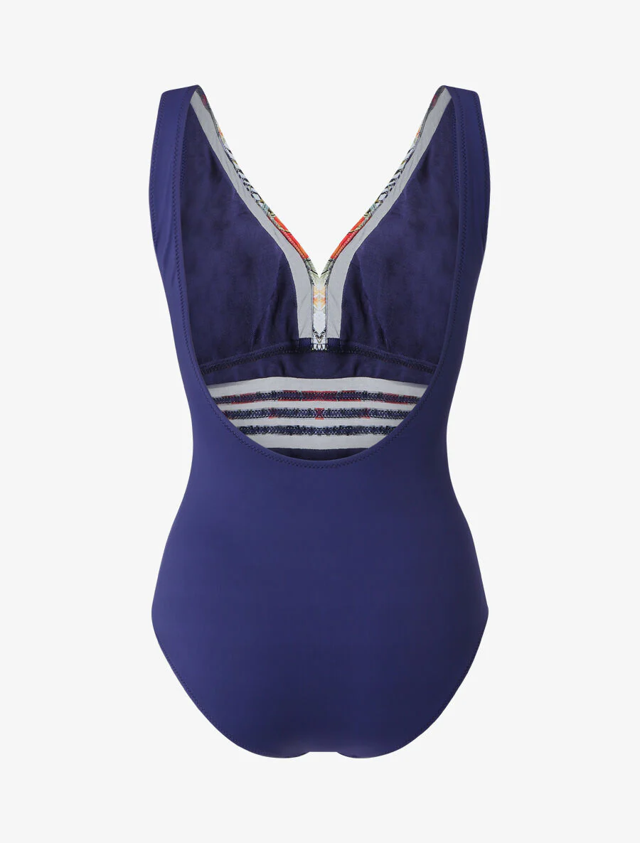 Tropisch badpak met tule bies - Wit - Image 2
