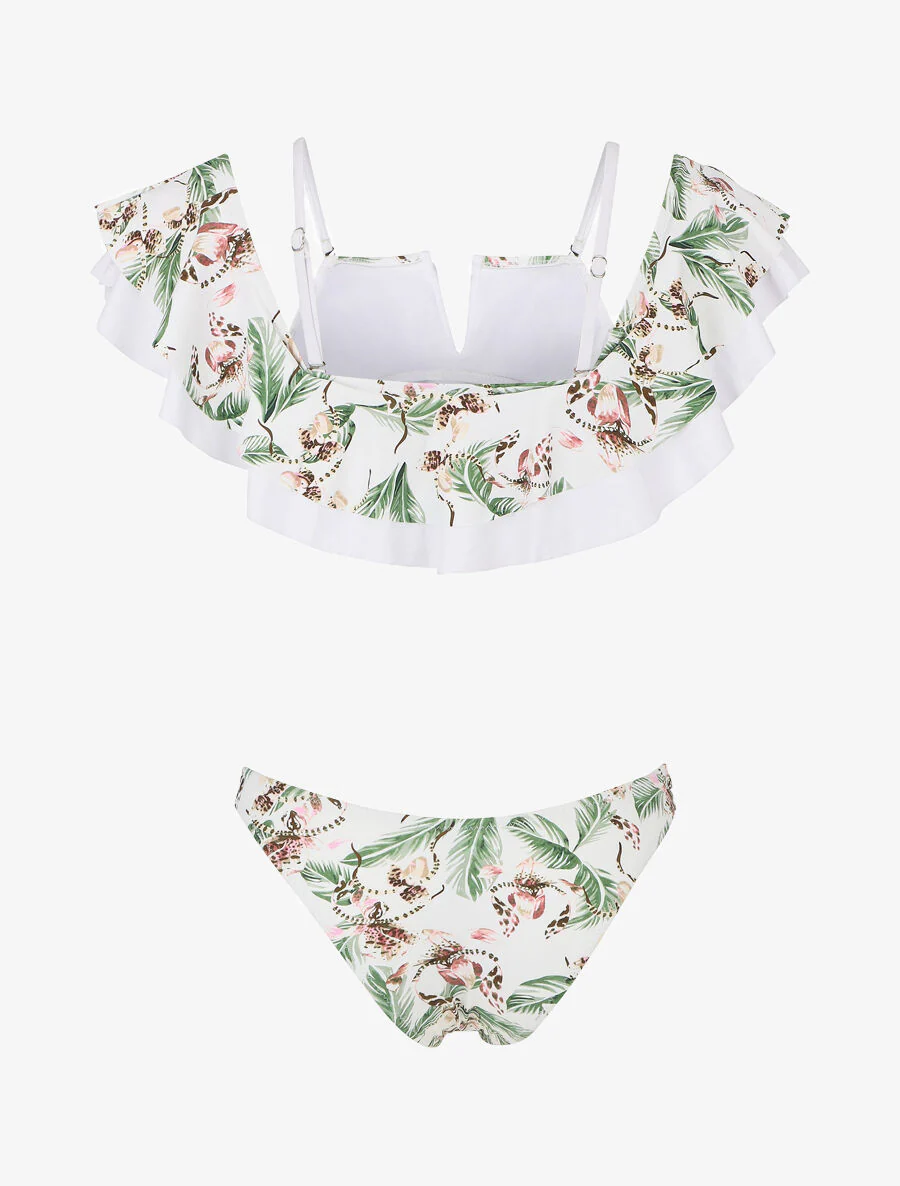 Tropische bikini met franjes - Wit - Image 2