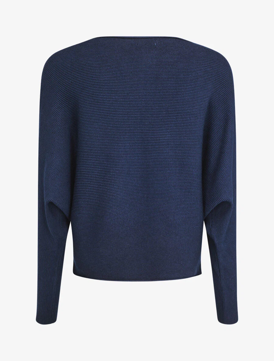 Trui in loose fit met ronde hals - Marineblauw - Image 2