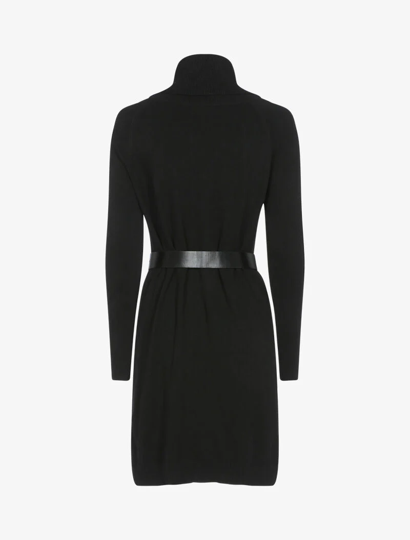 Trui jurk met bischopmouwen en geometrische details - zwart - Image 3