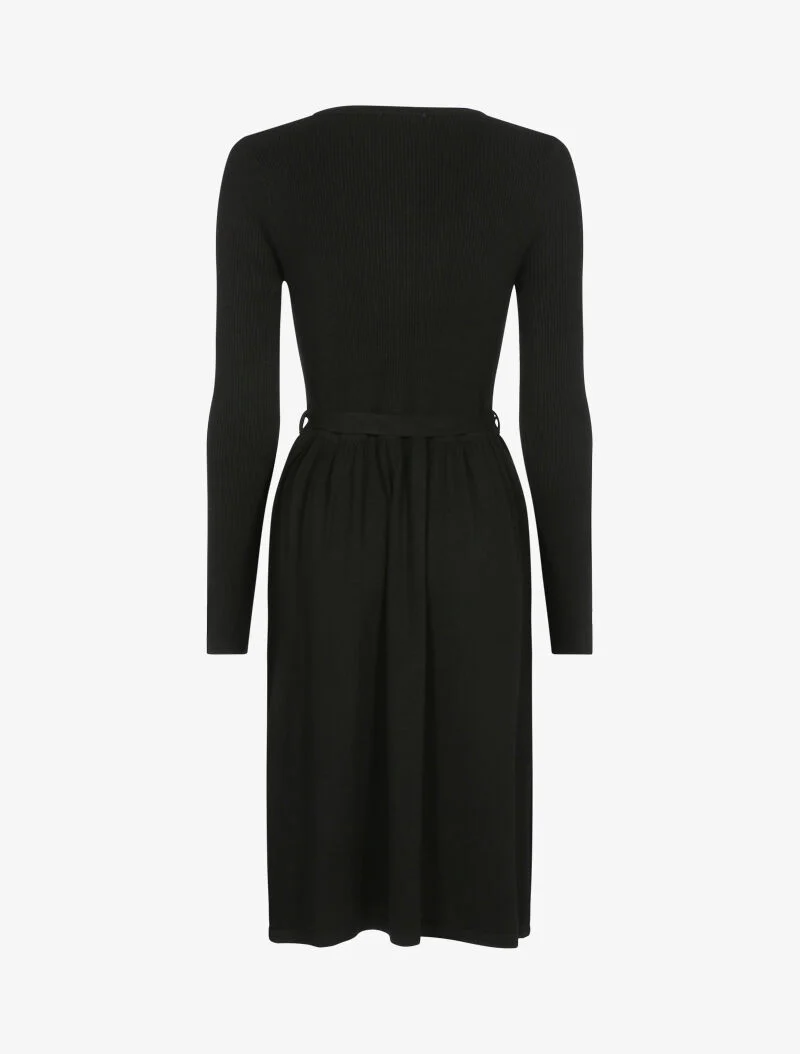 Trui-jurk met knoopsluiting op de buste - zwart - Image 2